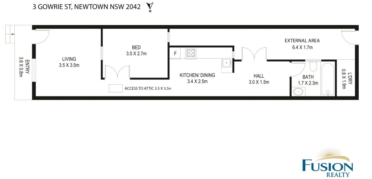 Floor plan for A hidden gem with scope to re-create or renovate.