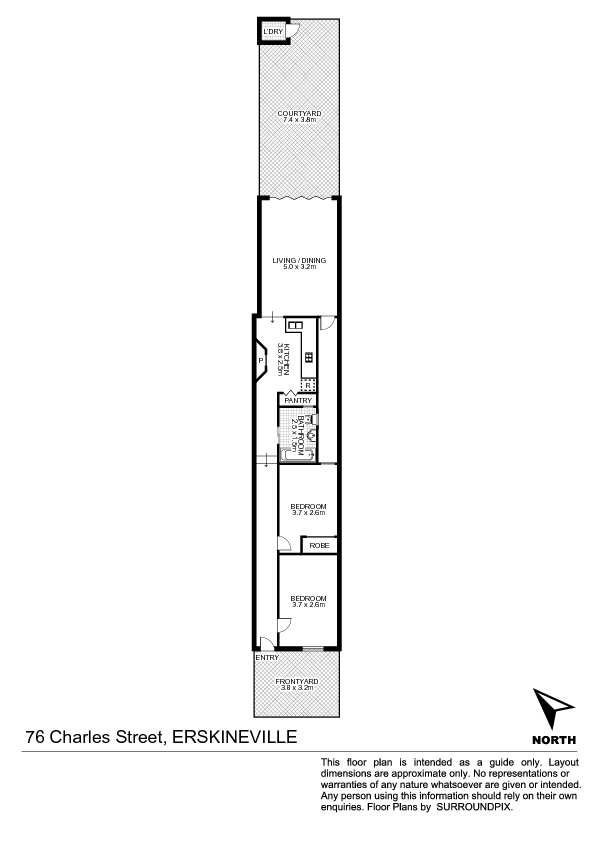 Floor plan for Inviting, Charming Cute Terrace